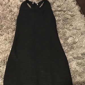 Black Zara dress with line texture, razorback